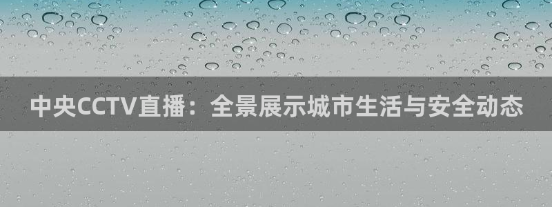 龙门直播下载官网：中央CCTV直播：全景展示城市生活与安全动态